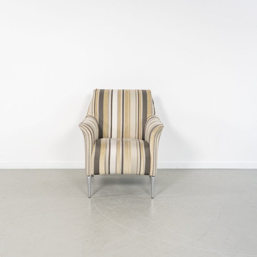 Leolux Mayuro Fauteuil Grijs/Wit/Beige Stof, Niet ingevuld, Zo goed als nieuw, Niet ingevuld, Niet ingevuld