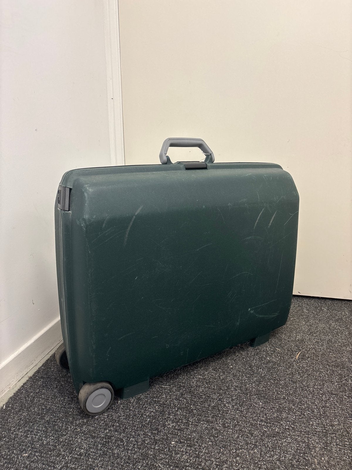 Samsonite Koffer - Donkergroen met Wieltjes, 30 cm of meer, Gebruikt, 60 tot 80 cm, 55 tot 75 cm