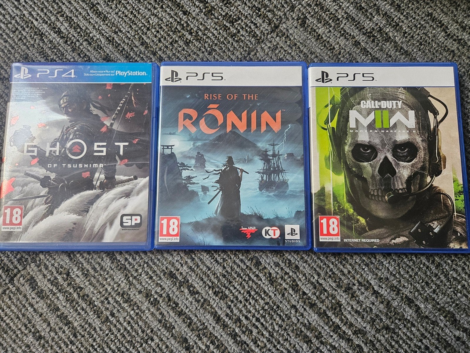 PS4/PS5 Games: Ghost of Tsushima, Rise of the Ronin, MW2, Online, Gebruikt, Vanaf 18 jaar, 1 speler