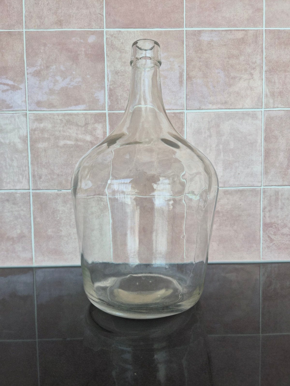 Grote heldere glazen fles - decoratieve vaas - gistfles, Antiek en Kunst, Antiek | Vazen, Ophalen of Verzenden