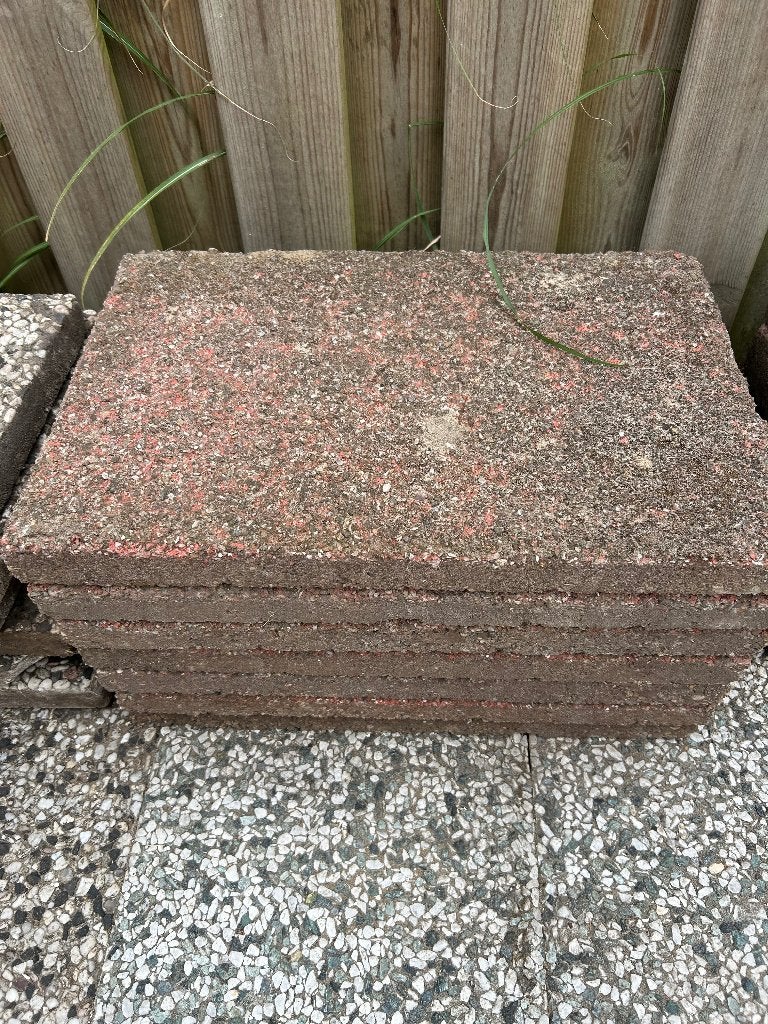 7 rode grindtegels 60x40 cm GRATIS!, Tuin en Terras, Tegels en Klinkers, Ophalen, Gebruikt, Beton, Terrastegels