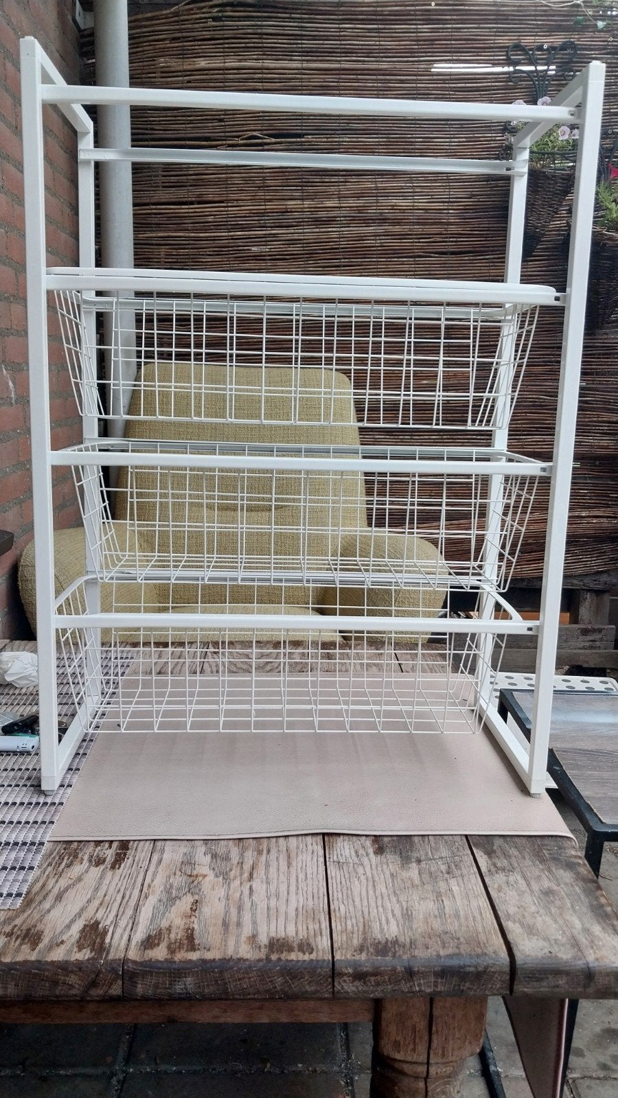 IKEA JONAXEL Opbergrek met 3 manden - Wit, Ophalen, Gebruikt