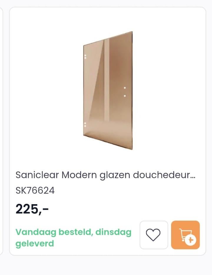 Saniclear Modern glazen douchedeur 90x200cm brons glas, Ophalen, 50 tot 100 cm, Minder dan 100 cm, 25 tot 50 cm