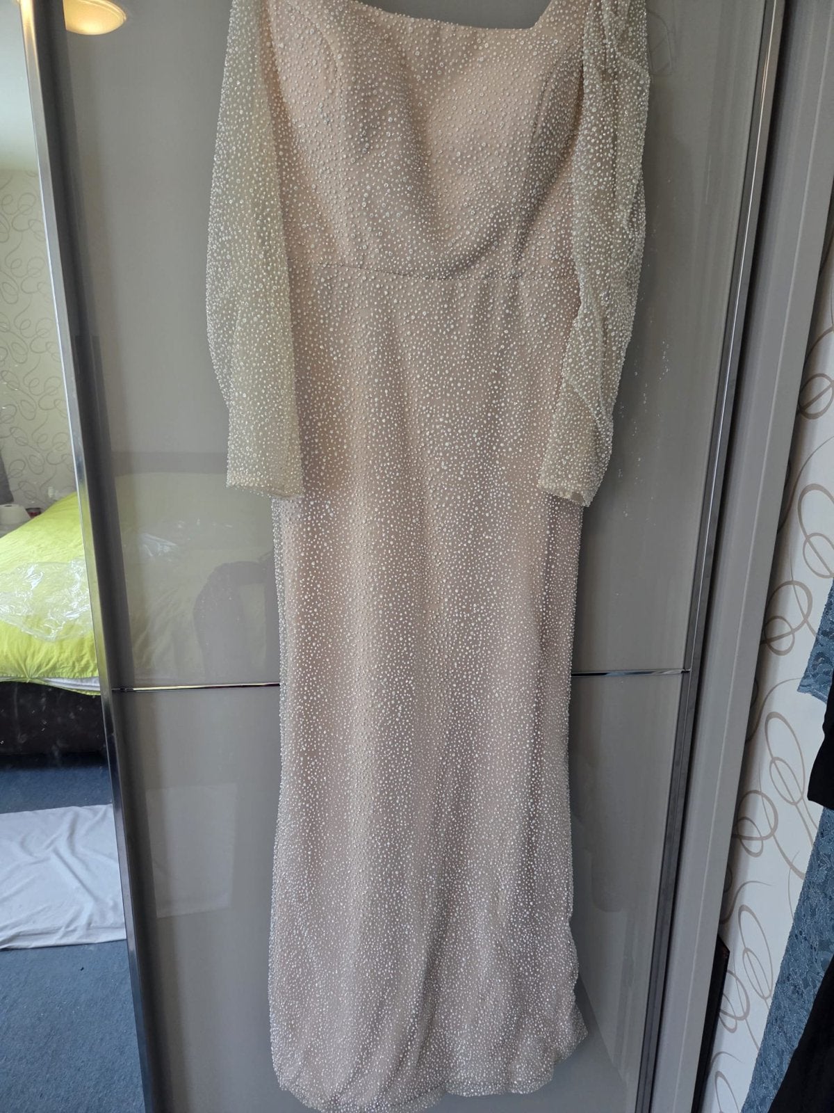 avondjurk- abiye- galajurk, Kleding | Dames, Jurken, Beige, Maat 42/44 (L), Ophalen of Verzenden, Zo goed als nieuw