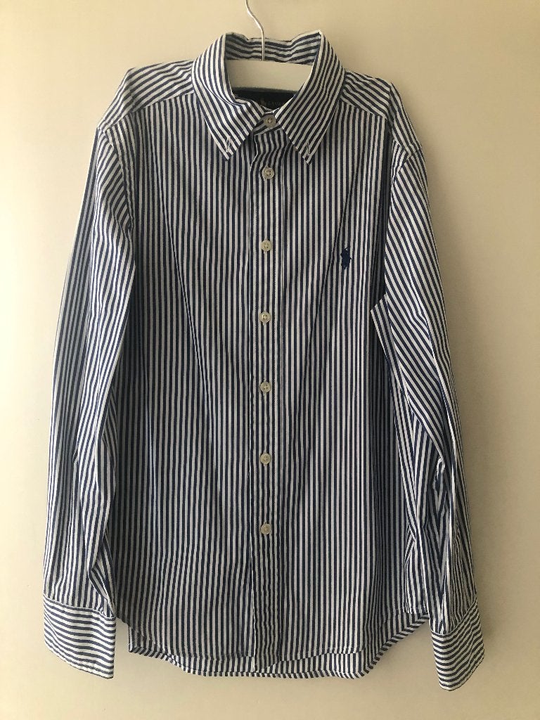 Ralph Lauren gestreept overhemd, Overhemd of Blouse, Ophalen of Verzenden, Zo goed als nieuw, Jongen