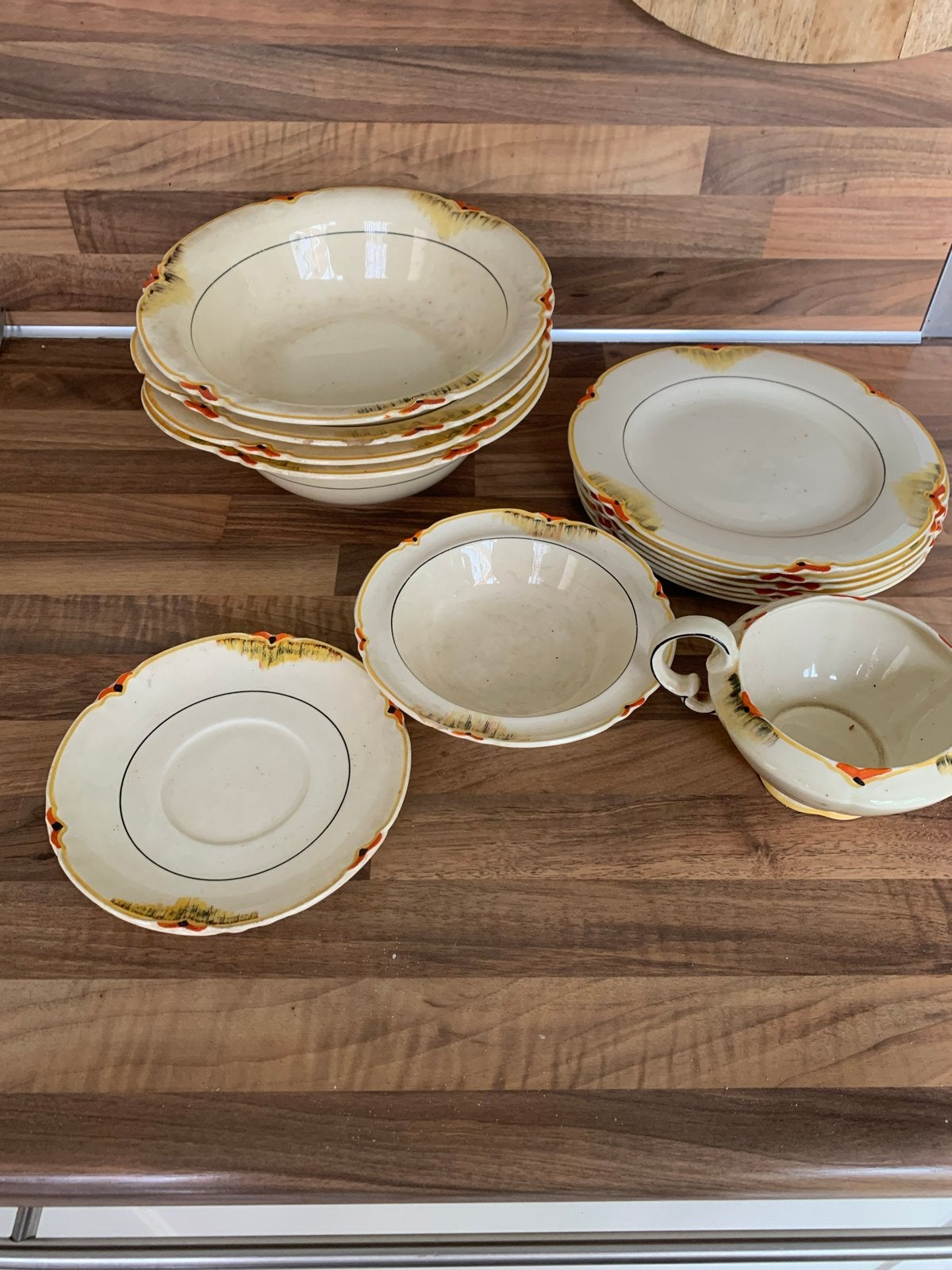 Vintage Woods Ivory Ware Servies - 12-delig, Antiek en Kunst, Antiek | Servies los, Ophalen