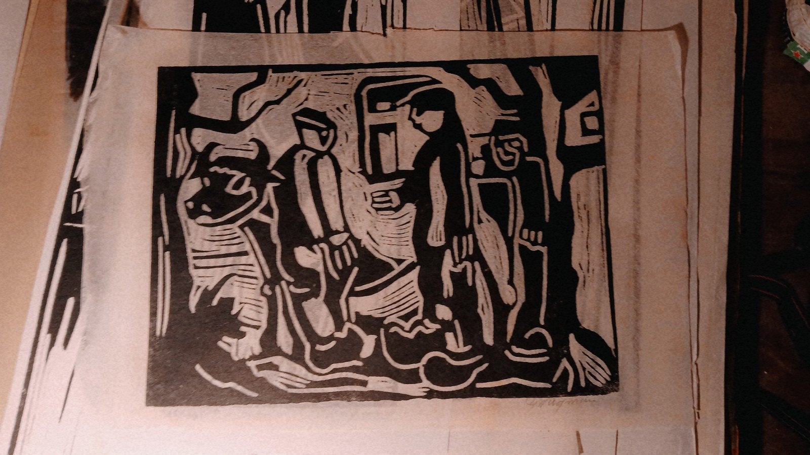 Grote collectie originele linosneden Piet Wiegman II – 45, Antiek en Kunst, Ophalen of Verzenden