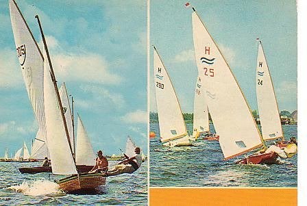 Ansichtkaart 	Zeilsport	2-luik, Verzenden, 1960 tot 1980, Gelopen, Voertuig
