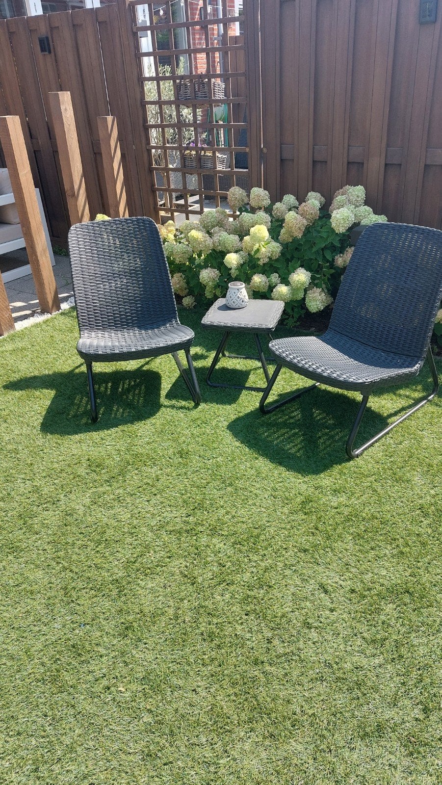 loungesetje, tuin, antraciet, Ophalen, Zo goed als nieuw, Kunststof, 2 zitplaatsen