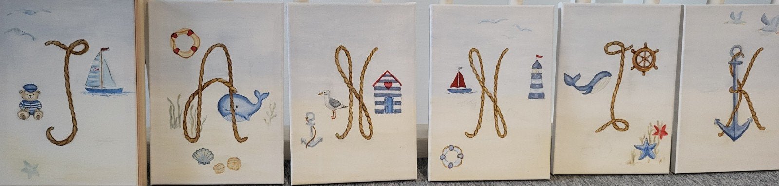 Letterschilderijen voor kinderkamer, Ophalen of Verzenden, Nieuw, Handgemaakt, Wanddecoratie