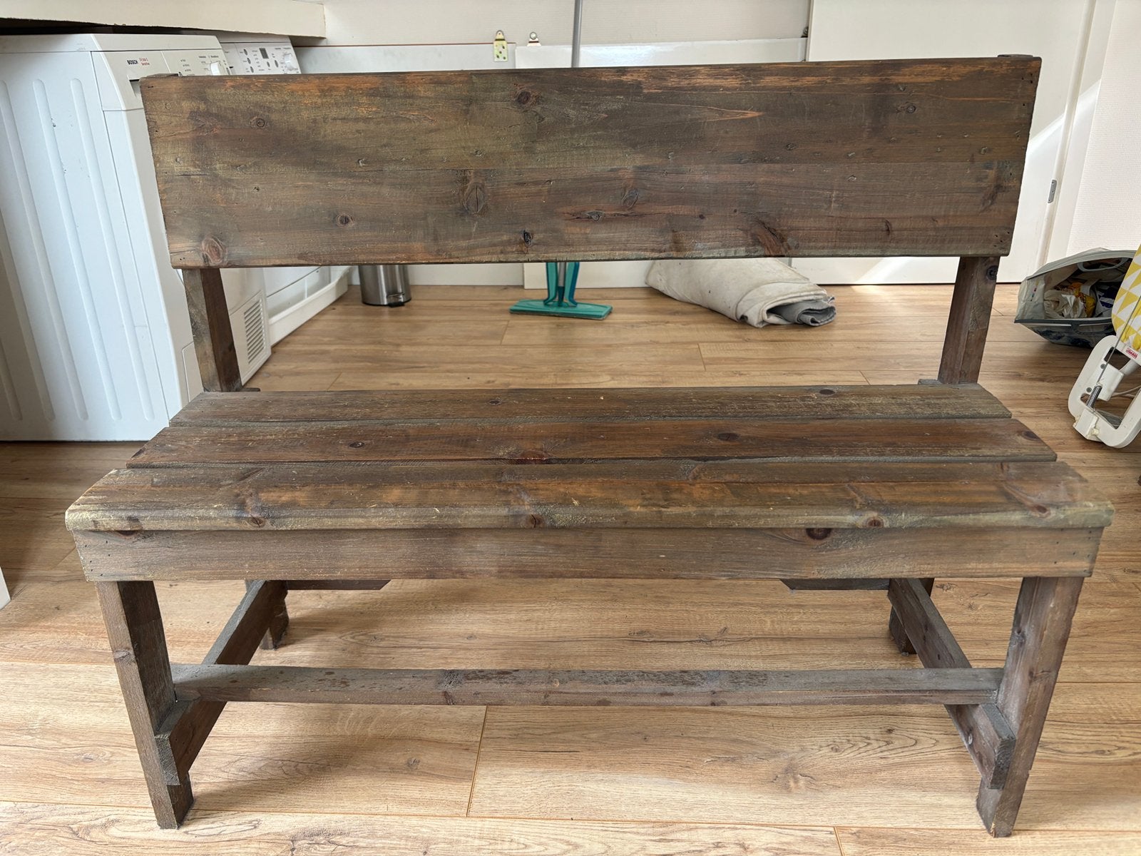 Houten bankje, Tuin en Terras, Tuinbanken, Ophalen, Zo goed als nieuw, Hout