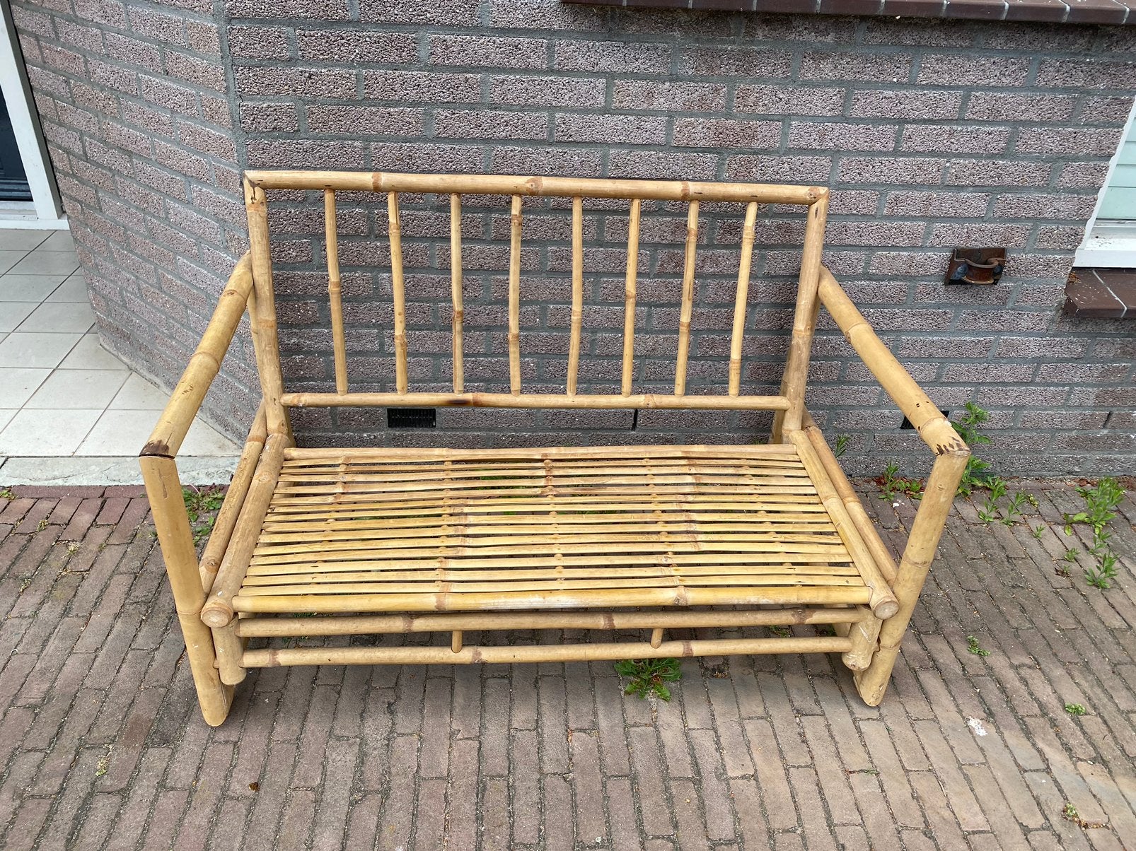 Tuinbank Bamboe, Tuin en Terras, Tuinbanken, Ophalen, Gebruikt, Overige materialen