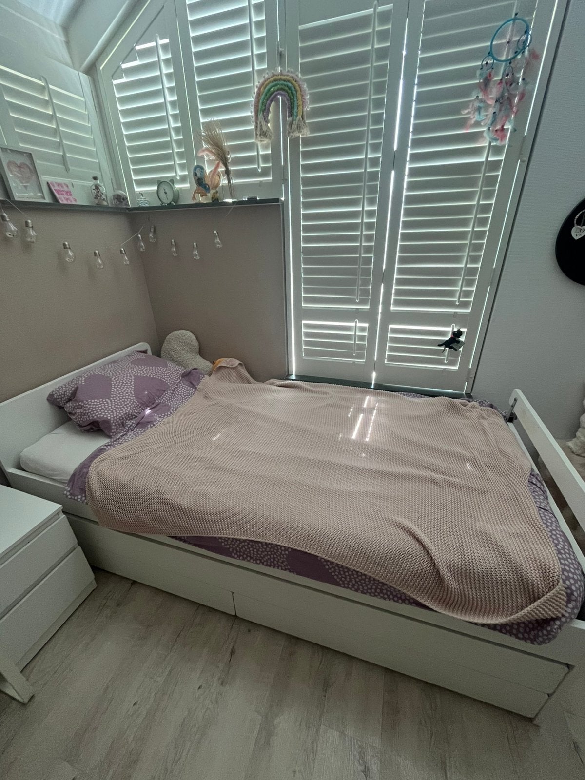 Ikea bed met onderschuifbed en lades wit, Ophalen, Gebruikt, 90 cm, Eenpersoons