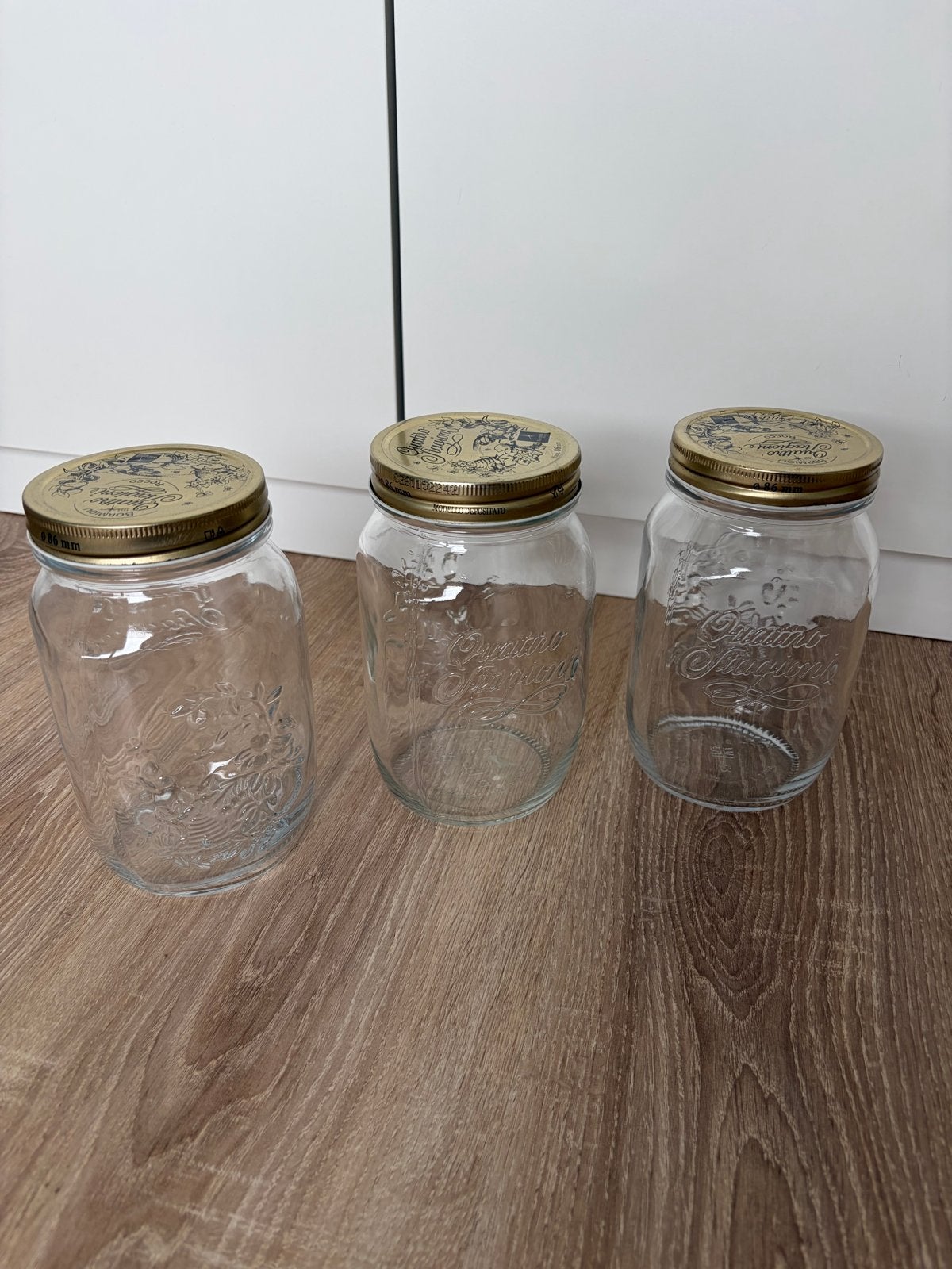 Inmaakpot 500 ml rond glas "Quattro Stagioni" met deksel, Glas, Ophalen of Verzenden, Zo goed als nieuw, Voorraadpot