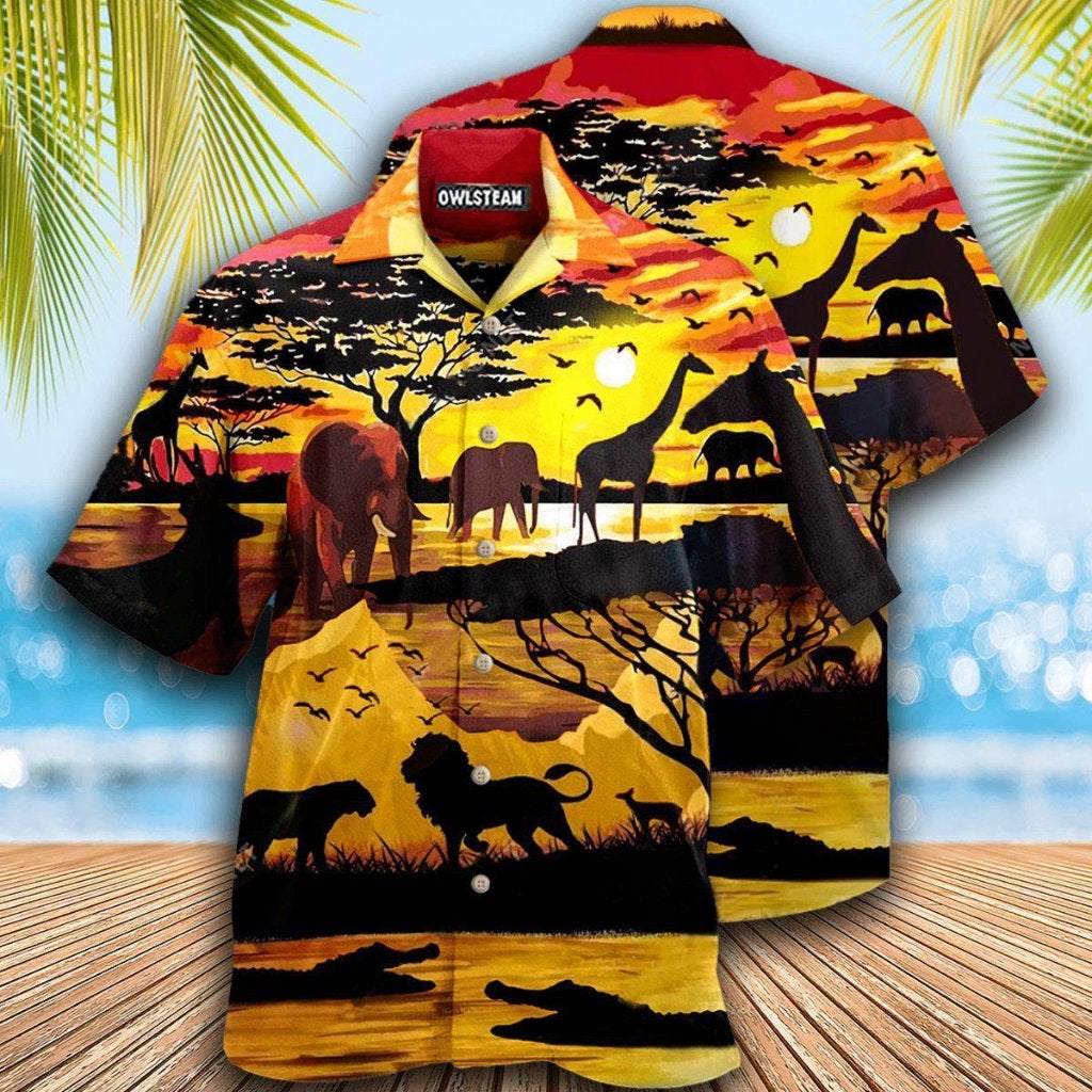 Jungle overhemd (heren mannen shirt hawaii dieren afrika), Verzenden, Nieuw, Meerkleurig, Overige halswijdtes