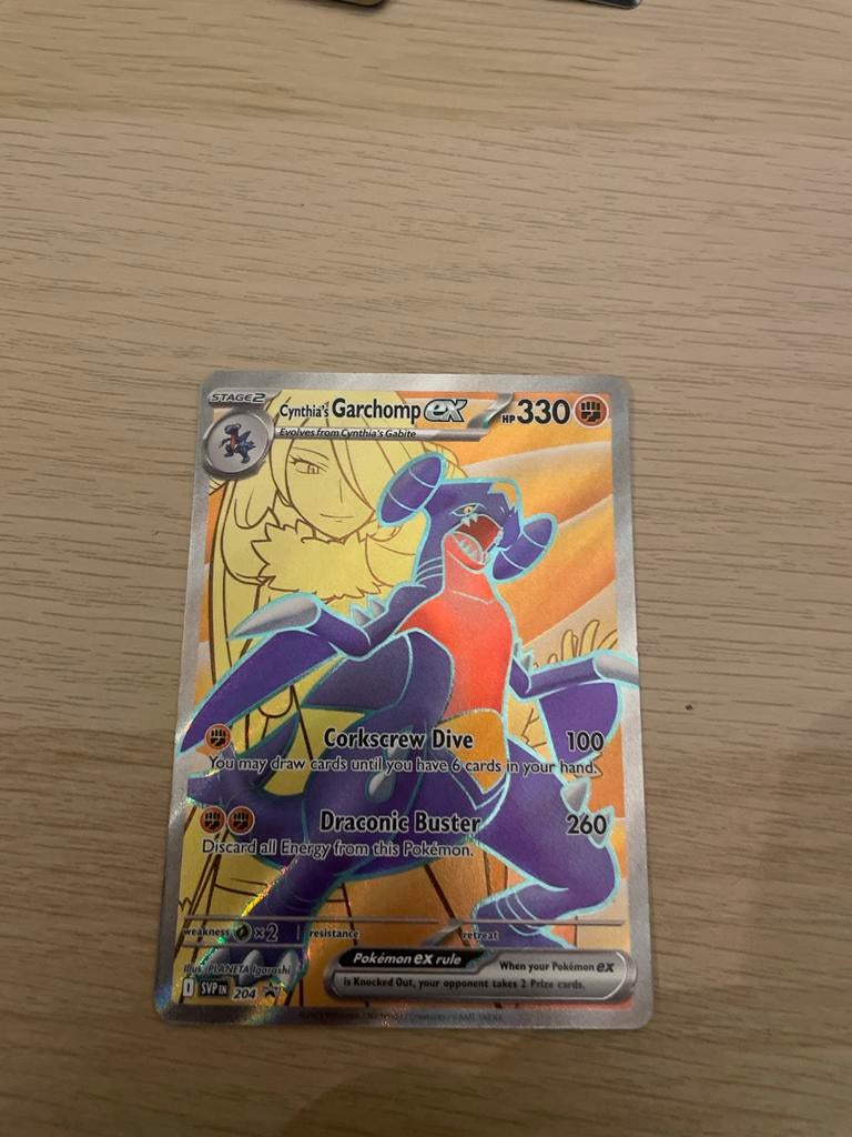 Cynthia's Garchomp ex - Pokémon kaart, Ophalen of Verzenden, Zo goed als nieuw, Losse kaart, Foil