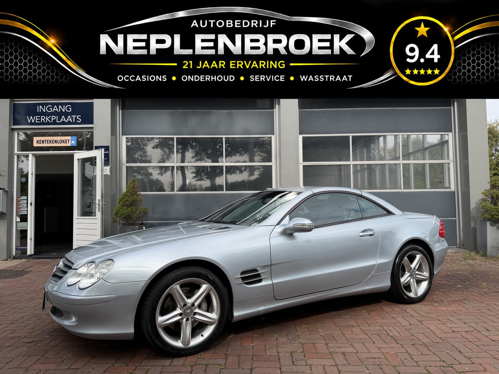 Mercedes-Benz SL-Klasse 500 – 2003 – 128.000 km – 306, Auto's, Automaat, Dealer onderhouden, Achterwielaandrijving, Gebruikt