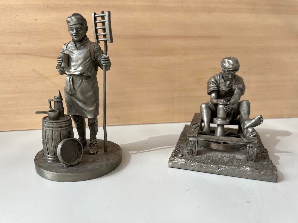 Franklin Mint - Tinnen beeldjes van ambachten., Antiek en Kunst, Ophalen of Verzenden