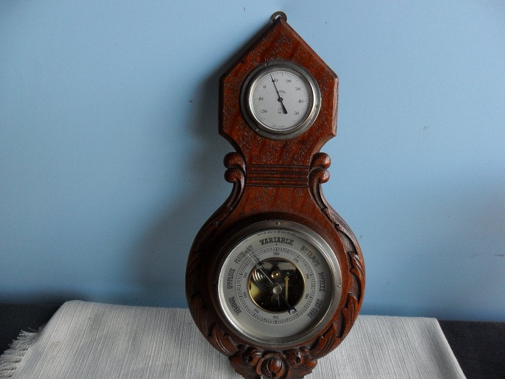Wand  barometer en thermometer, Ophalen of Verzenden, Zo goed als nieuw, Weerstation