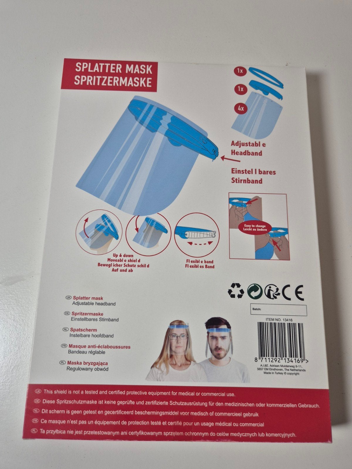 Spatscherm / Spatmasker - Verstelbaar Hoofdband, Ophalen of Verzenden, Nieuw