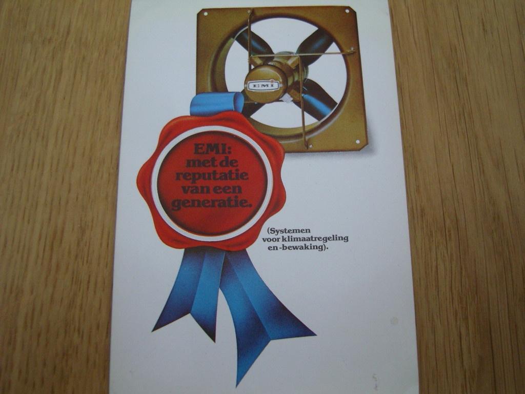 sticker ventilator EMI met de reputatie van een generatie, Ophalen, Zo goed als nieuw