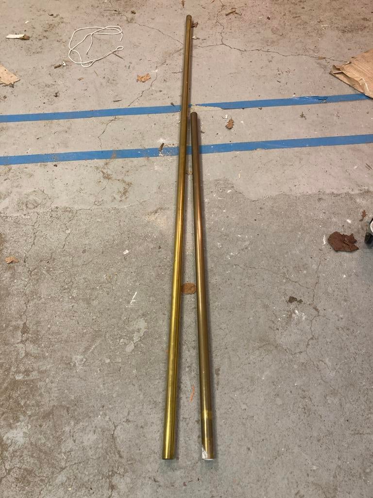 3 Messing gordijnroedes - 400, 210 en 130 cm, Ophalen, Gebruikt, Goud, Metaal