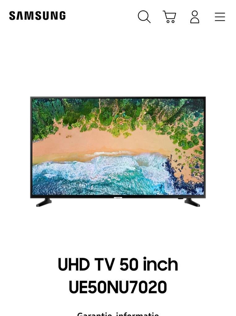 Samsung UE50NU7020WXXN 50 inch 4K Smart TV met vlekken, Audio, Tv en Foto, Televisies, Gebruikt, LED, 100 cm of meer, 4k (UHD)