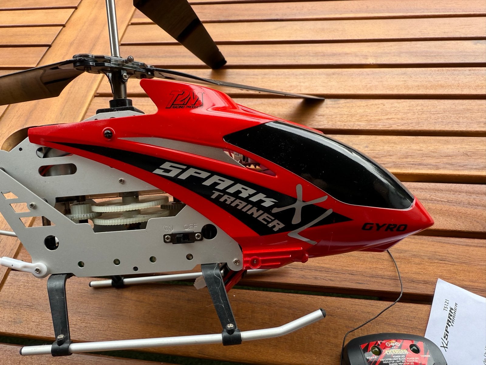 T2M Spark Trainer XL RC Helikopter met Gyro - Rood, Elektro, Gebruikt, RTF (Ready to Fly), Helikopter