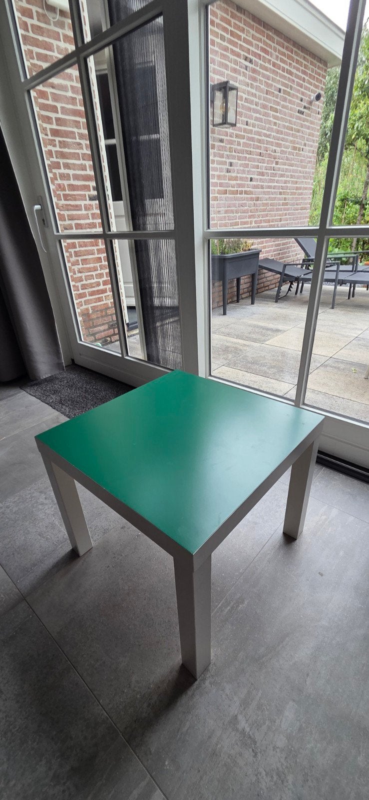 Ikea Lack bijzettafel 55x55x45 cm groen, Gebruikt, Vierkant, 55 tot 75 cm, Hout
