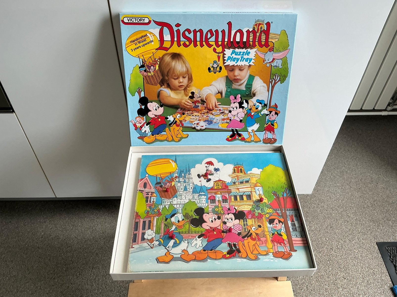 Vintage Victory Puzzel Disney vriendjes Donald Mickey Pluto, 2 tot 4 jaar, 10 tot 50 stukjes, Nieuw, Ophalen of Verzenden