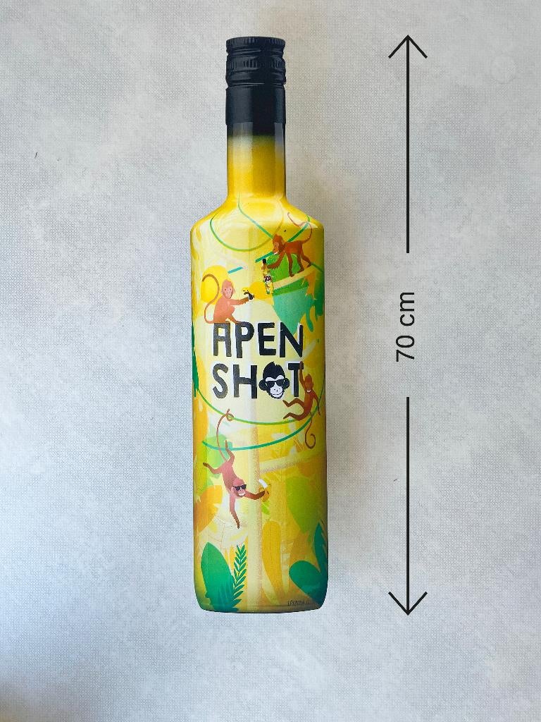 Reclamebord Apenshot fles groot, 70cm hoog, aluminium, Ophalen of Verzenden, Nieuw, Reclamebord