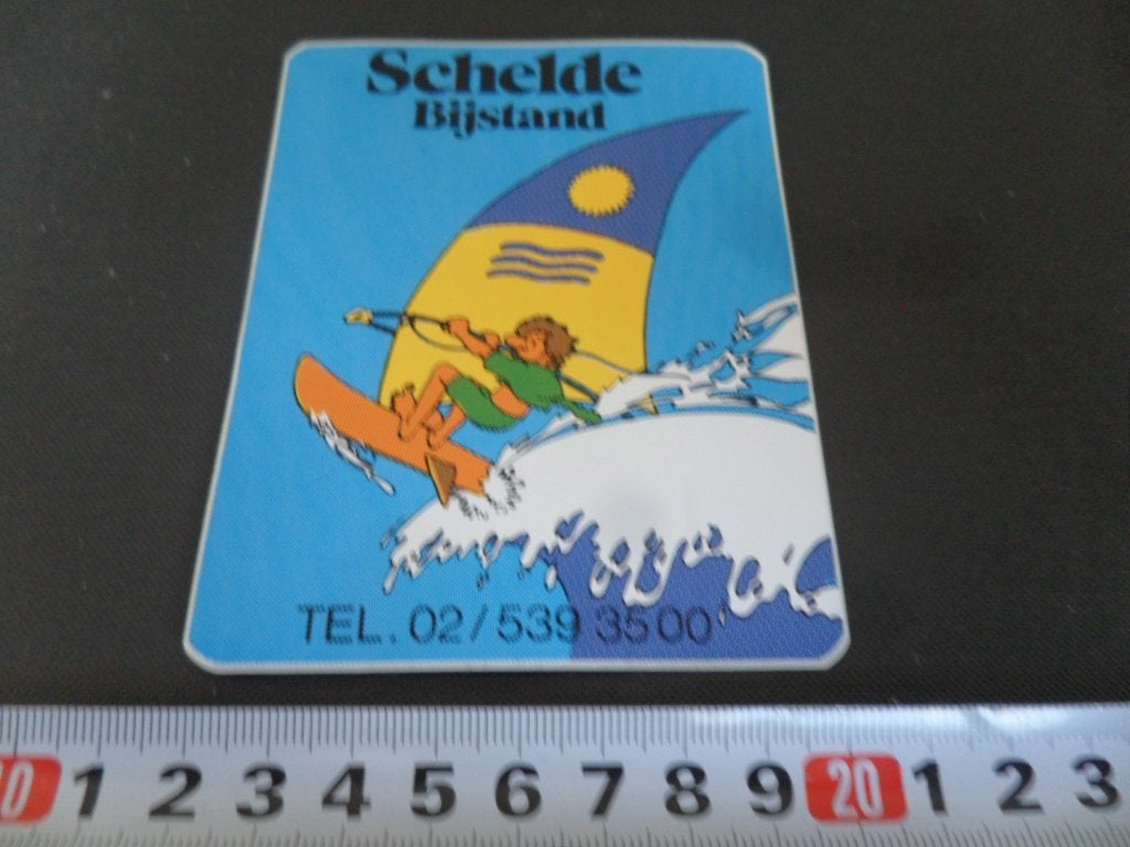 sticker strip windsurfen belgië schelde bijstand, Ophalen of Verzenden, Zo goed als nieuw