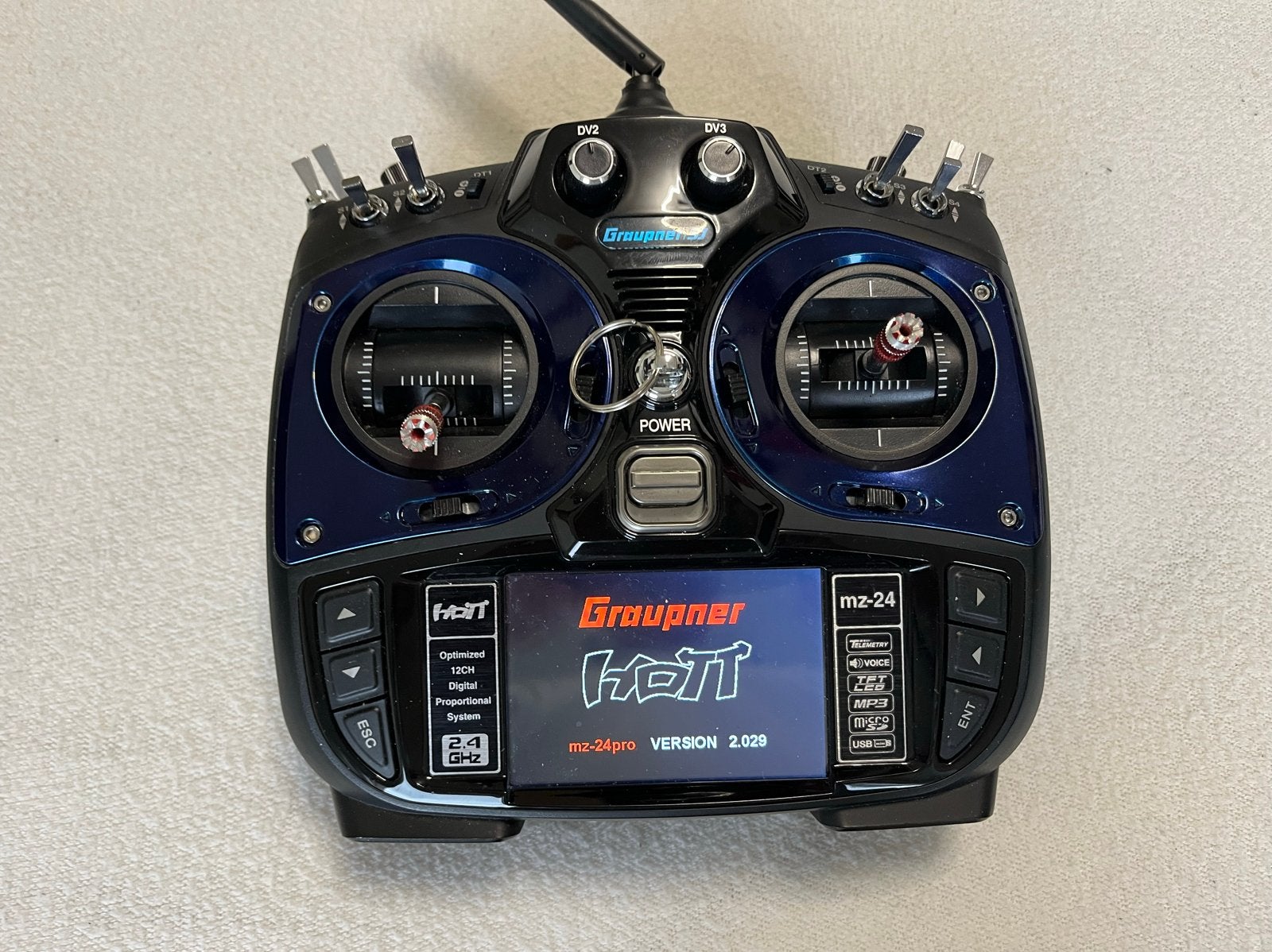 Graupner mz-24 HoTT afstandsbediening met koffer, Hobby en Vrije tijd, Ophalen of Verzenden, Zo goed als nieuw