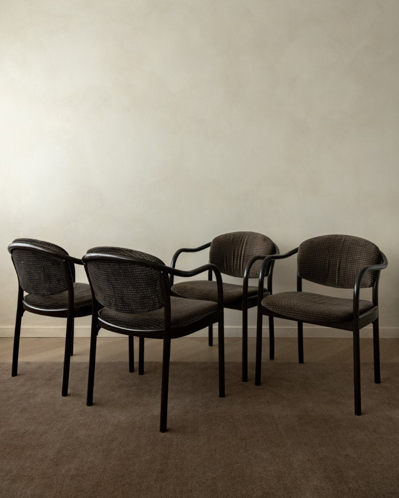 Vintage houten Thonet 235 F eetkamerstoelen Hartmut Lohmeyer, Ophalen, Gebruikt, Bruin, Mid century modern