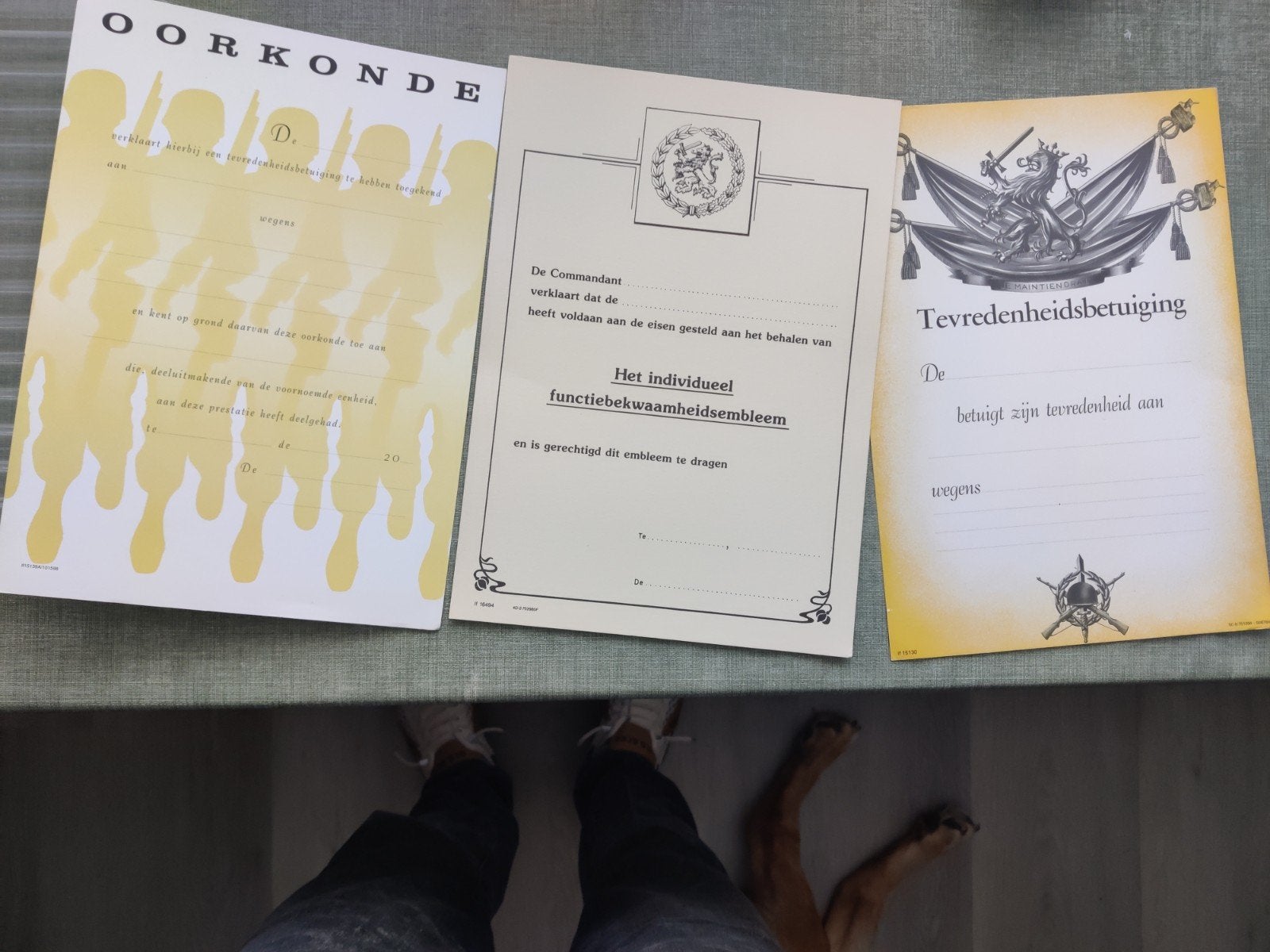 Oorkonde en certificaten, Verzamelen, Militaria | Algemeen, Ophalen of Verzenden, Landmacht, Nederland, Embleem of Badge