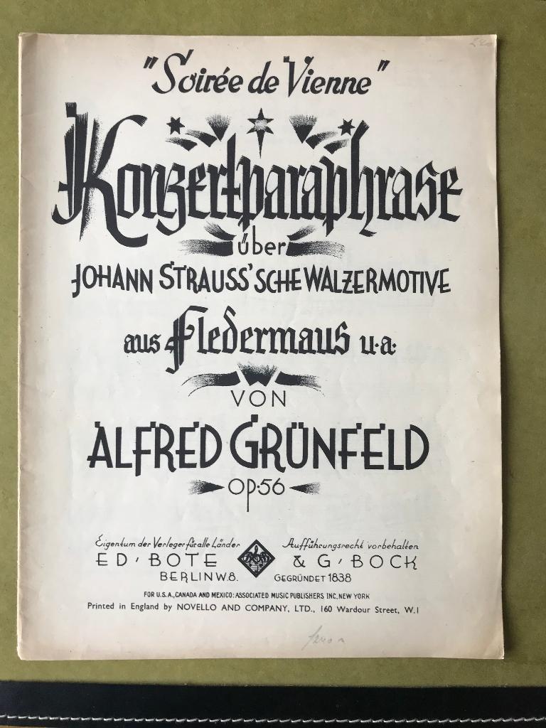 Alfred Grünfeld - "Soirée de Vienne" aus "Fledermaus", Gebruikt, Klassiek, Ophalen of Verzenden, Artiest of Componist