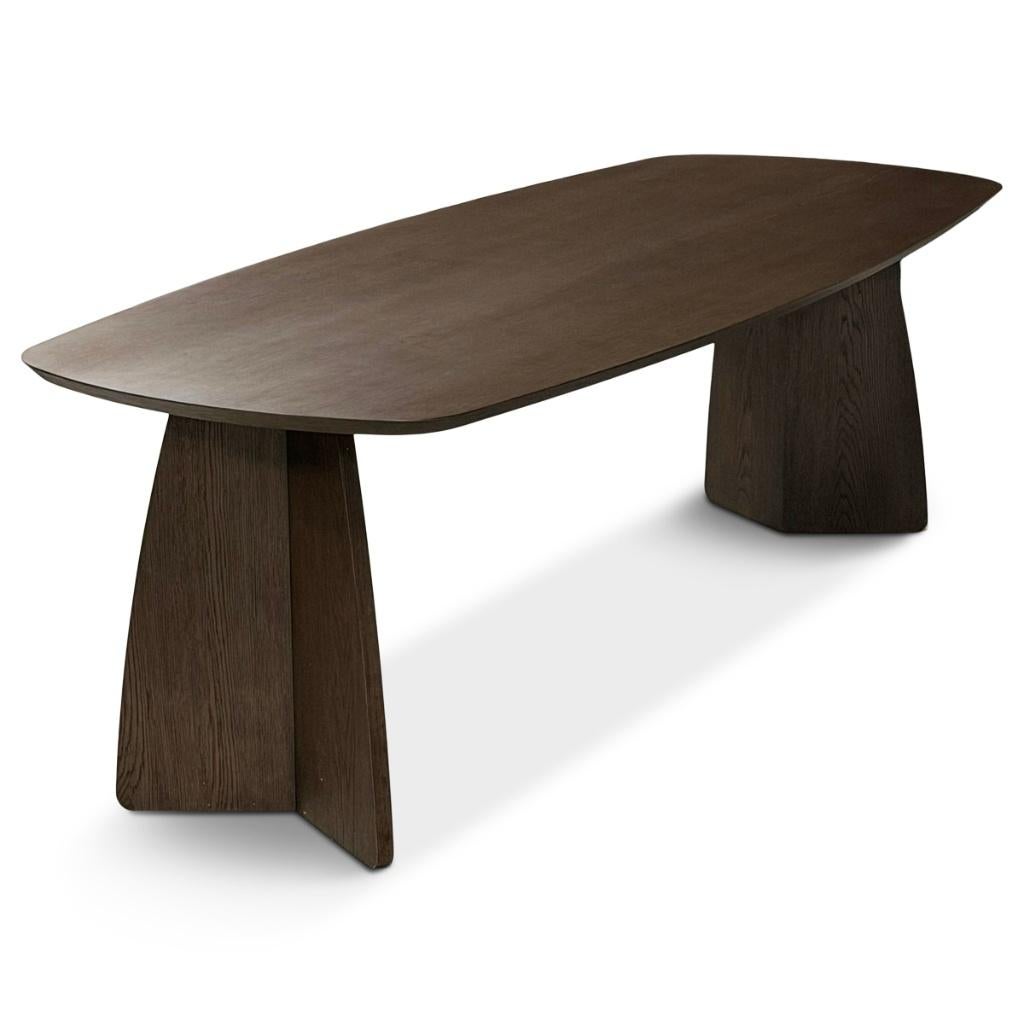 Japandi tafel deens ovaal eiken bruin 210 240cm, Huis en Inrichting, Tafels | Eettafels, Japandi, Vijf personen of meer, Ovaal