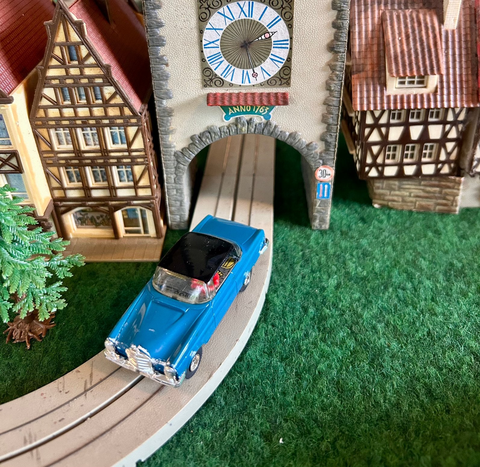 Faller AMS mercedes 300 Blauw/zwart dak., Overige merken, Auto, Groter dan 1:32, Nieuw