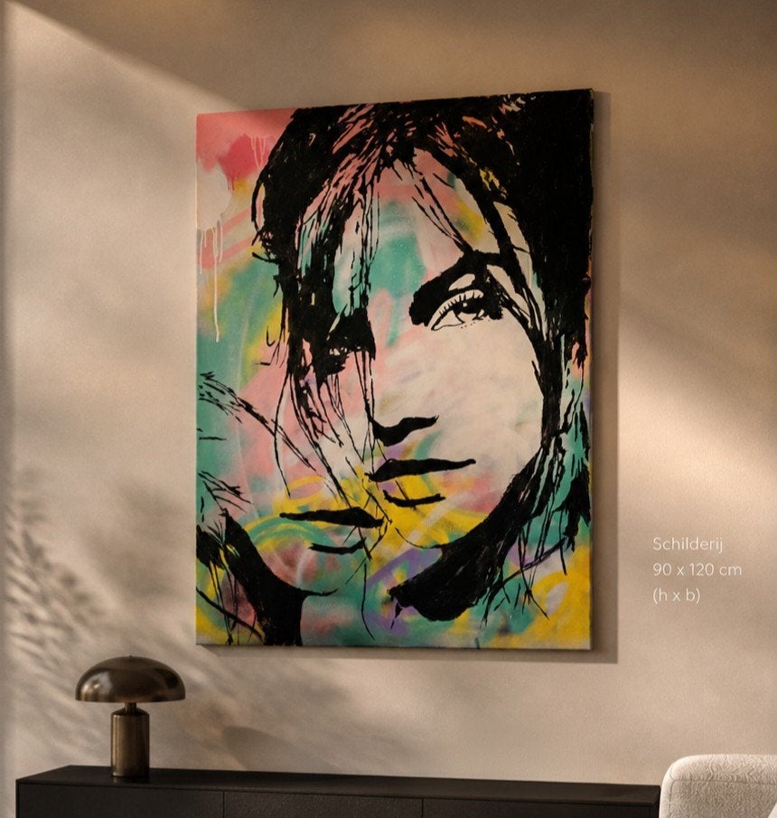 Prachtig groot schilderij acryl 90x120 cm, Ophalen
