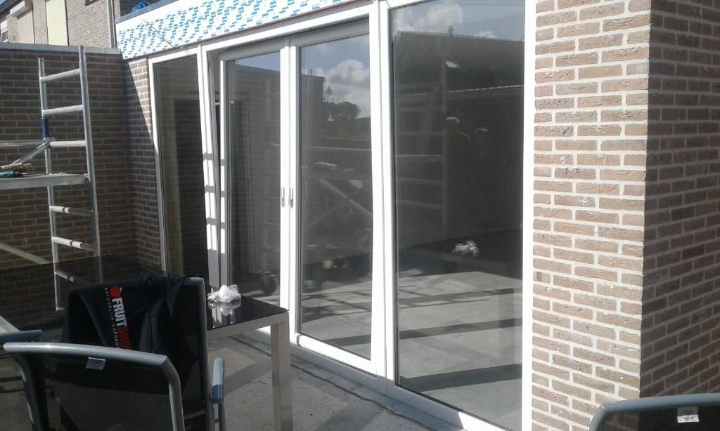 4 delige kantel schuifpuien in wit kunststof 5000 x 2100, Kunststof, 225 cm of meer, Nieuw, Ophalen of Verzenden