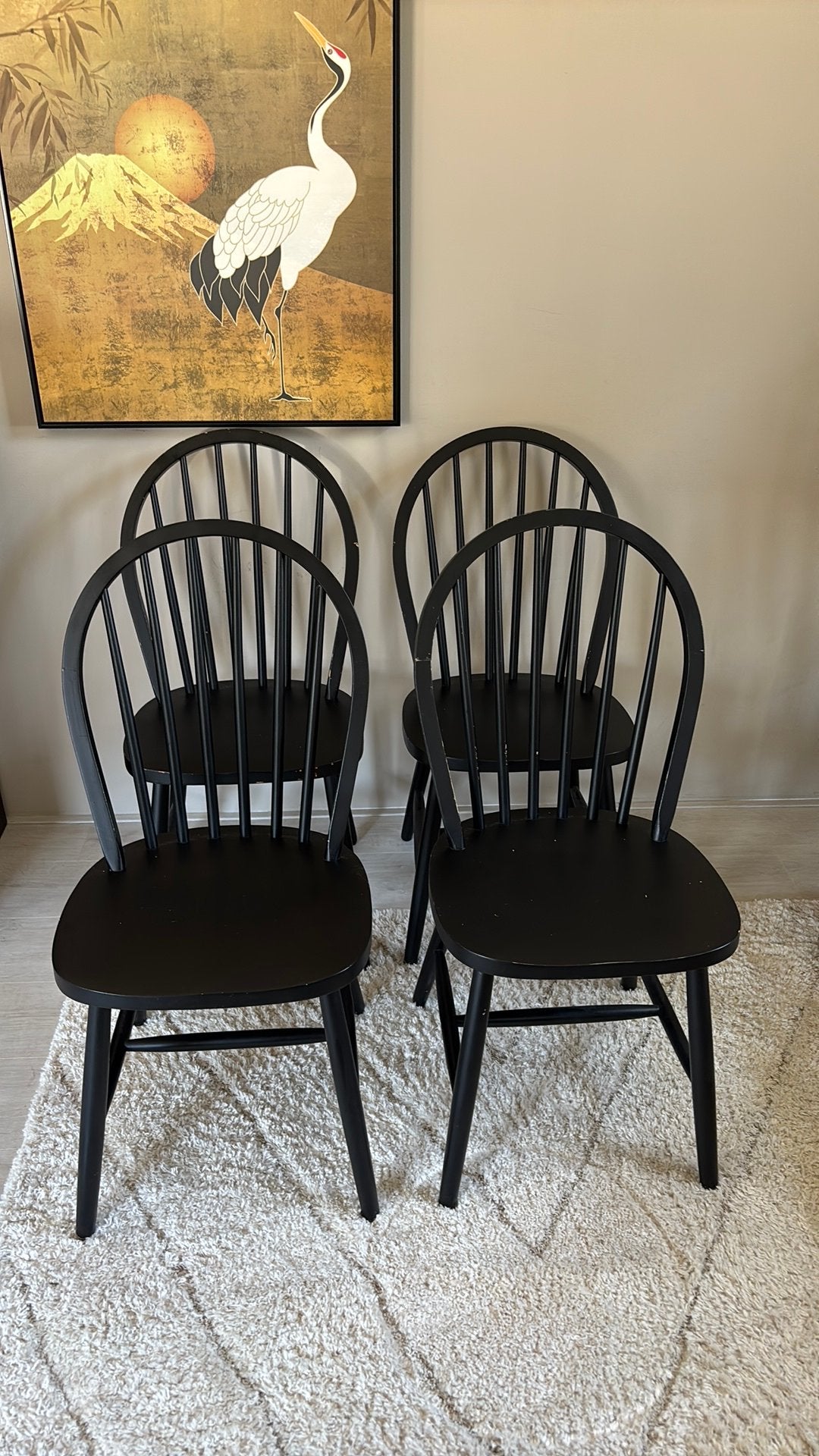Eetkamerstoelen, Ophalen, Zwart, Hout, Vier