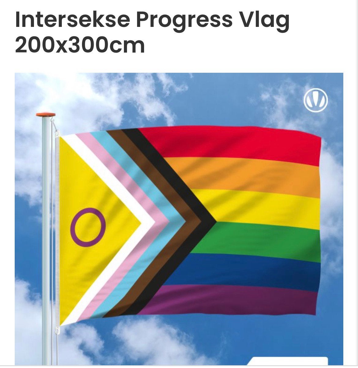 Intersekse Progress prise vlag 200x300, Verzenden, Nieuw