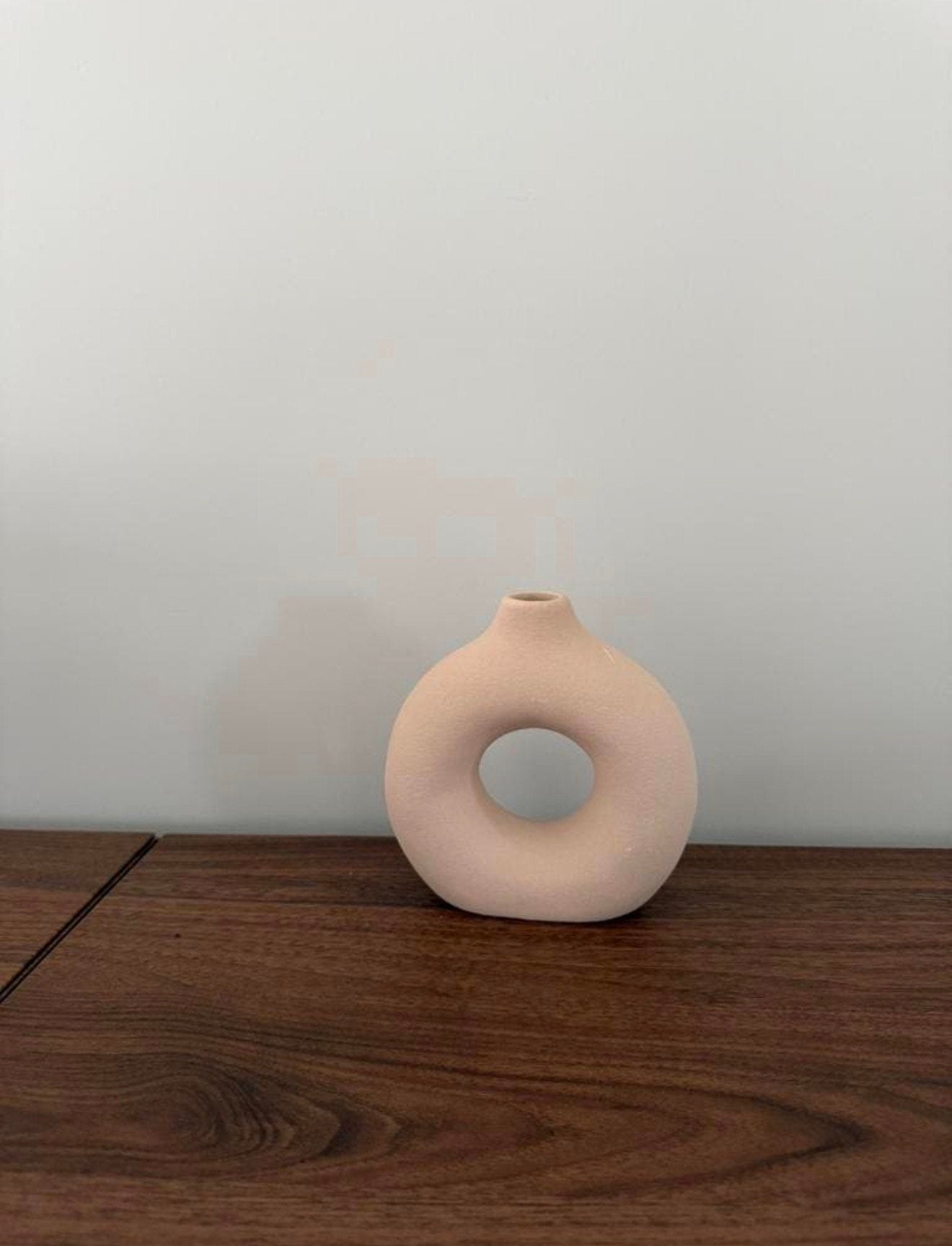 Beige donut vaasje NIEUW, Ophalen of Verzenden, Nieuw, Beige
