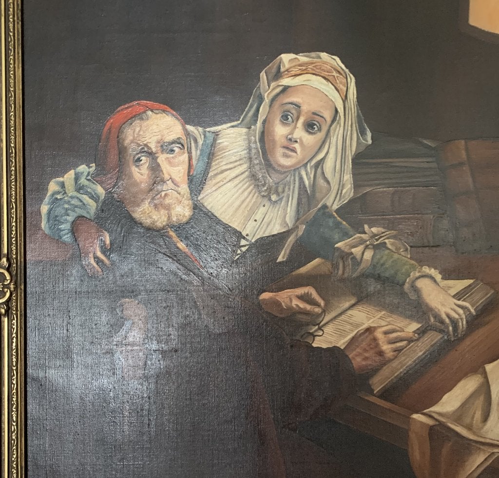 De verboden lectuur, P De Waal, Schiedam 1950 olieverf, Antiek en Kunst, Kunst | Schilderijen | Klassiek, Portret of Personen