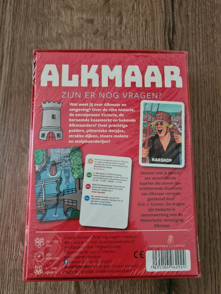 Alkmaar: Zijn er nog vragen? Bordspel - Nieuw in verpakking, Vijf spelers of meer, Ophalen of Verzenden, Nieuw, Uitgeverij Loutje