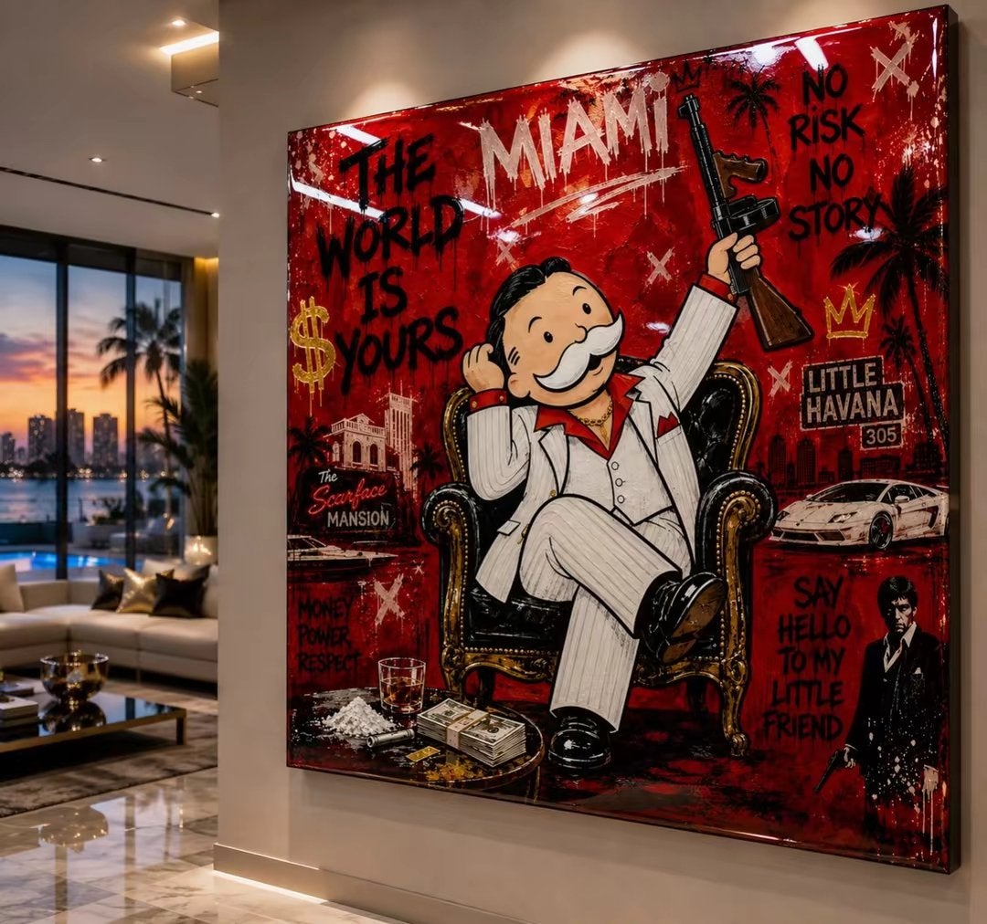 Luxe Scarface Pop Art Wanddecoratie – Epoxy, Ophalen of Verzenden