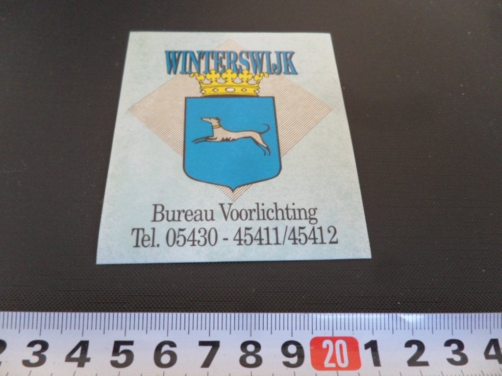 sticker Winterswijk Bureau Voorlichting Gemeente Wapen *, Ophalen, Zo goed als nieuw