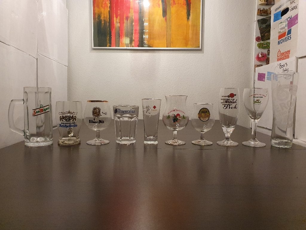 Bierglazen, Verzamelen, Glas en Borrelglaasjes, Ophalen, Zo goed als nieuw, Bierglas