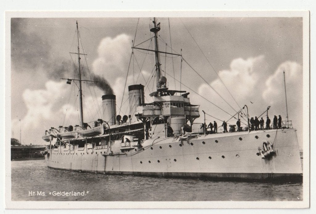 Hr. Ms. Gelderland schip fregat marine oude ansichtkaart, Verzamelen, Verzenden, Overige typen, X, Nederland