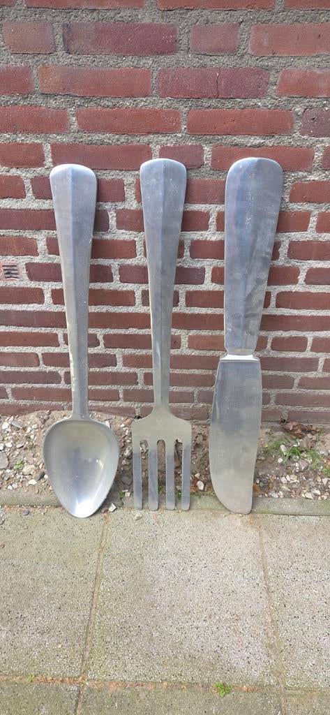 Grote decoratieve bestekset (lepel, vork, mes), Antiek en Kunst, Antiek | Bestek, Ophalen